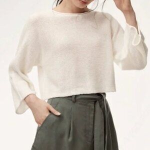 The Group by Babaton white cotton cropped sweater
